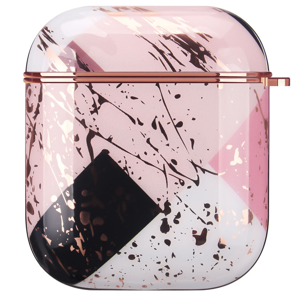 HKM-714835 Electroplated Hard Shell Protective Cover for AirPods 1 & 2 - Drop and Wear Resistant