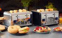 HKM-714835 Retro 4-Slice Stainless Steel Electric Pop-Up Toaster with Grill Function