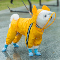 HKM-7148605 Autumn Raincoat for Small Dog Puppies in Yellow Bear, Green Dinosaur, and Red Bear Designs