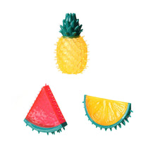HKM-7149245 Pet Fruit Chew Toy - Pineapple, Lemon, and Watermelon Sounds, TPR Material, 12cm - Engaging Squeaky Fun