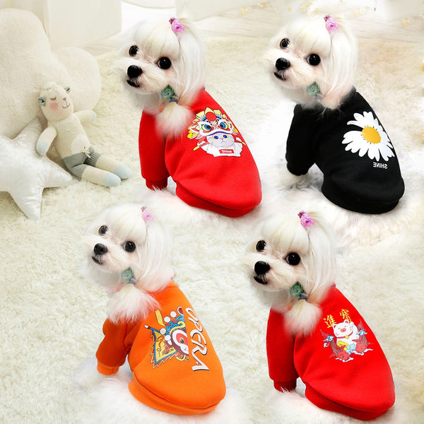 HKM-7149501 Peking Opera Inspired Hooded Pet Sweaters in Various Colors and Sizes