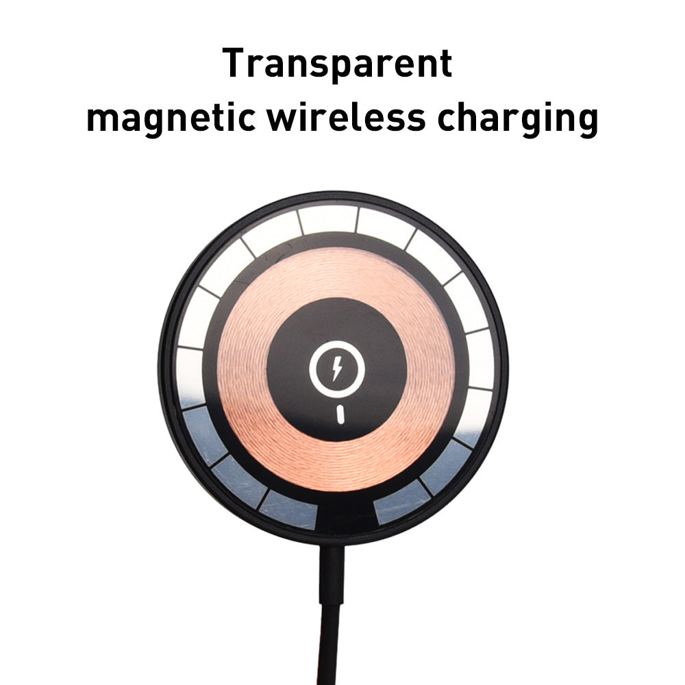 HKM-714963 15W Transparent Wireless Charger with Type-C Input - Compatible with All Wireless Charging Smartphones