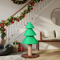 HKM-7149885 Christmas Tree Cat Scratcher Tower, 31.5in Indoor Cat Scratching Post with Soft Fleece Base and Sisal Rope