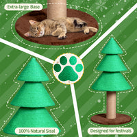 HKM-7149885 Christmas Tree Cat Scratcher Tower, 31.5in Indoor Cat Scratching Post with Soft Fleece Base and Sisal Rope
