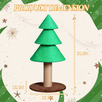 HKM-7149885 Christmas Tree Cat Scratcher Tower, 31.5in Indoor Cat Scratching Post with Soft Fleece Base and Sisal Rope