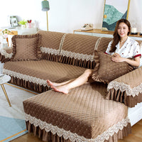 HKM-715155 Plush Winter Anti-Skid Sofa Cushion Covers in Various Colors and Sizes