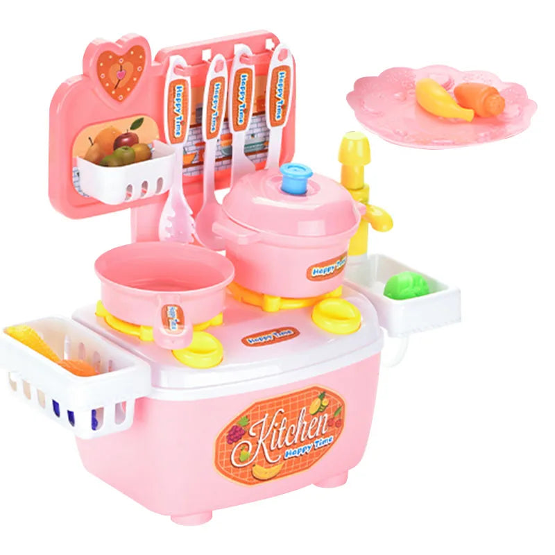 HKM-715347 Mini Play Kitchen Toy Set for Kids - Pretend Role Play Appliances, Unisex 2-4 Years, Plastic