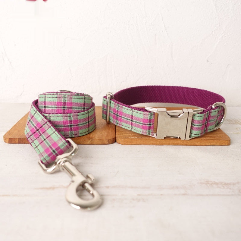 HKM-7153981 Tear-Resistant Mint Pet Collar and Traction Leash Set