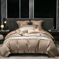 HKM-715411 Long-staple Cotton Jacquard Four-Piece Bedding Set with Duvet Cover and Pillowcases