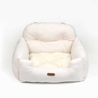 HKM-7154237 Pet Car Nest - Comfortable Suede Kennel Seat for Pets, 50x40x30cm, Milky White