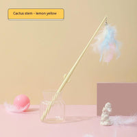 HKM-7155005 Colorful Cat Teasing Stick with Feather and Bell