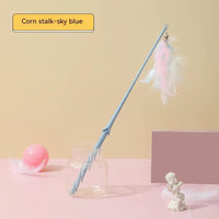 HKM-7155005 Colorful Cat Teasing Stick with Feather and Bell