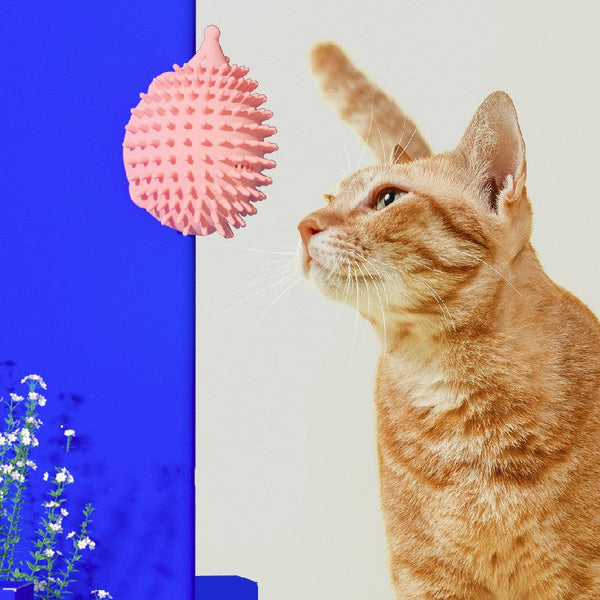 HKM-7155773 Cat Corner Scratcher with Teaser Stick - Durable Plastic, Compact Design 85mm x 115mm x 72mm