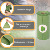 HKM-7156413 Pet Waste Disposal Bags - Biodegradable PE Bags, Compact Size for Easy Carrying, 6 Roll Pack