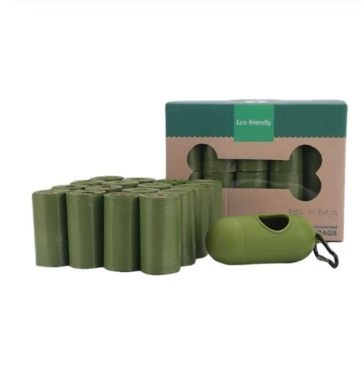HKM-7156413 Pet Waste Disposal Bags - Biodegradable PE Bags, Compact Size for Easy Carrying, 6 Roll Pack