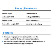 HKM-715667 High-Power Refurbished Marble Cement Floor Grinder for Polishing and Carpet Cleaning