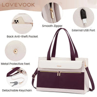 HKM-715795 Casual Tote Laptop Bags for Women - Set of 2, Large Capacity 15.6 Inch Handbags