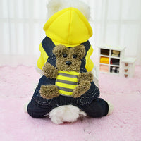HKM-7158333 Thickened Cotton Four-Legged Dog Outfit - Cozy Bear Design for Small to Medium Pets