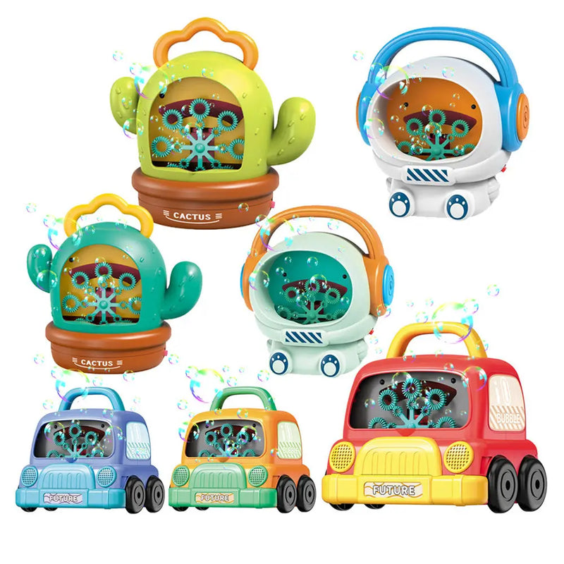 HKM-715923 Electric Cactus Bubble Machine with Music and Light for Kids – Portable Indoor and Outdoor Toy for All Ages