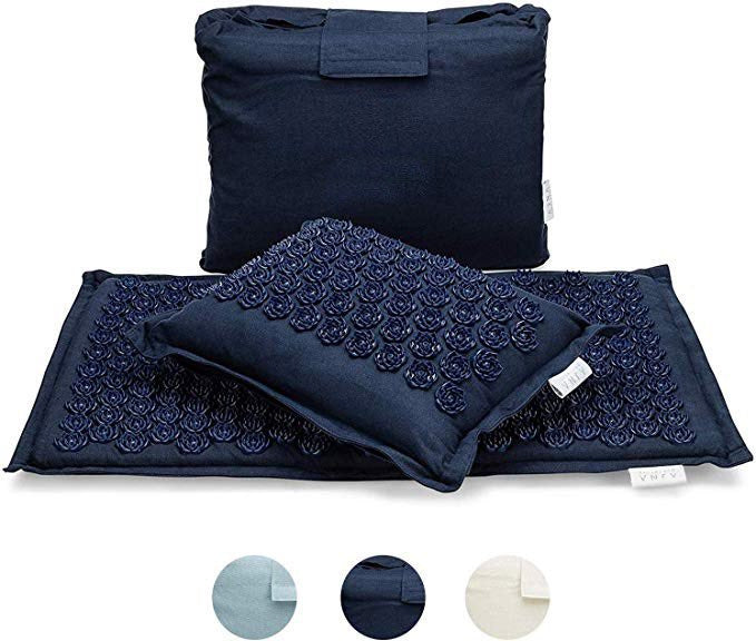 HKM-715923 Organic Linen Acupuncture Massage Cushion with Pillow and Bag - Relaxation and Restful Sleep Essentials