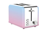 HKM-715987 Compact Stainless Steel 2 Slice Bread Toaster with Extra Wide Slots and Grill Function