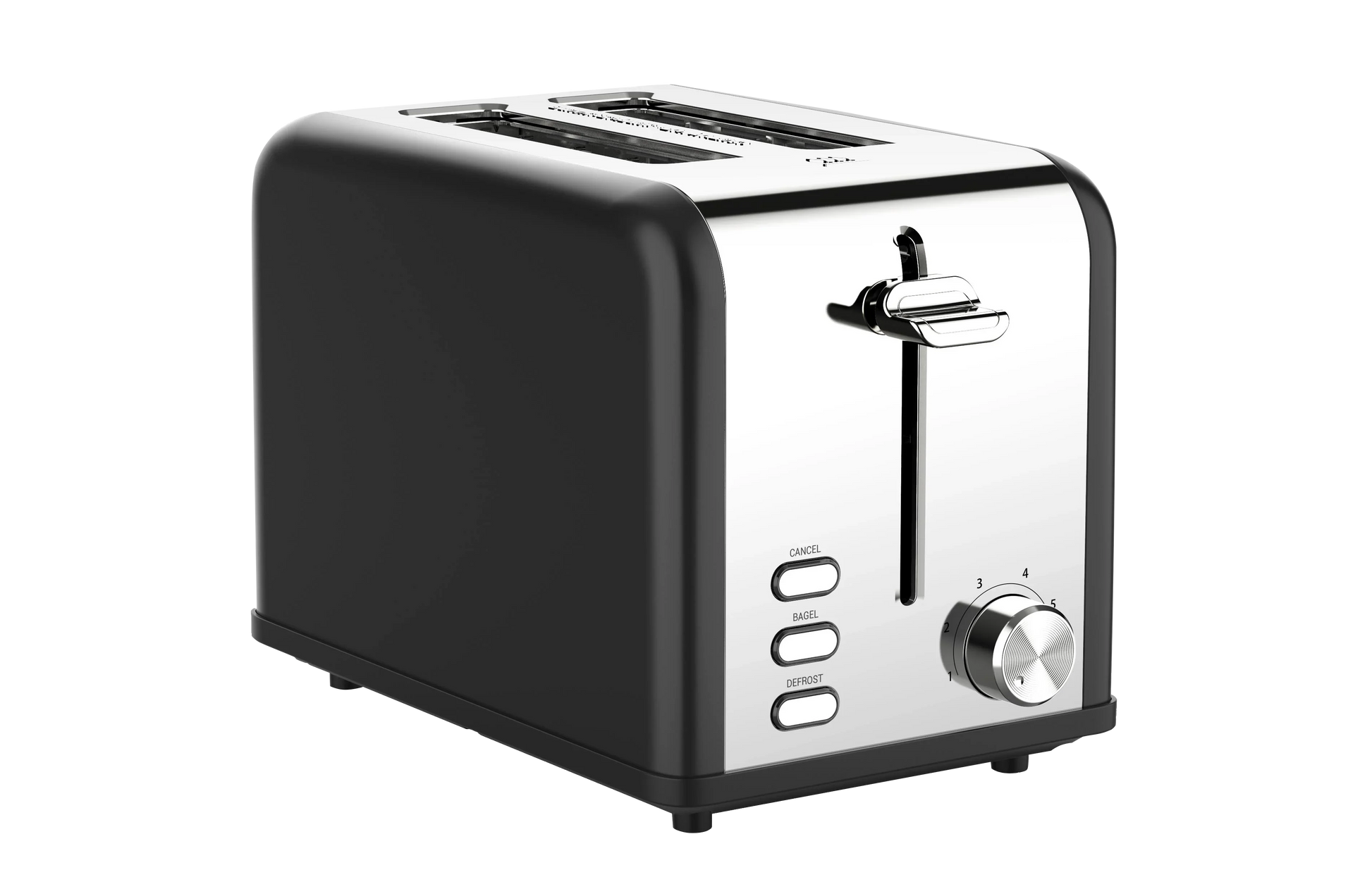HKM-715987 Compact Stainless Steel 2 Slice Bread Toaster with Extra Wide Slots and Grill Function