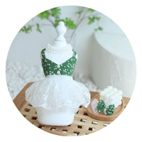 HKM-7160509 Pure White Lace Wedding Dress for Dogs with Matching Hairpin - Princess Style Pettiskirt