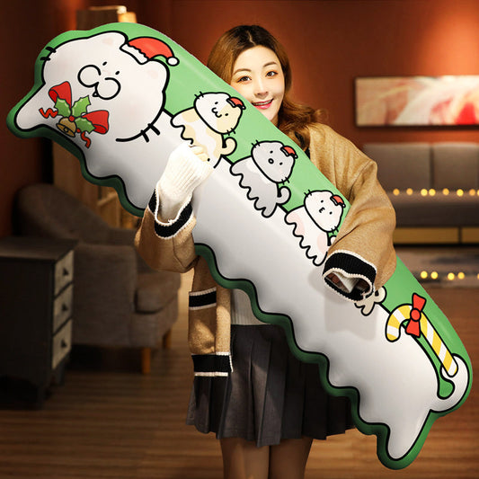 HKM-716051 Japanese Long Cat Pillow for Girls - Cute Cotton Throw Pillow, 55x18cm, Multiple Designs Available