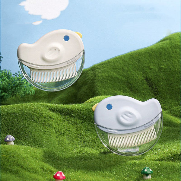 HKM-7161533 Dual Use Pet Comb for Cats - Sapphire Blue and Milky White, 8cm, Durable PC/ABS/POM Construction