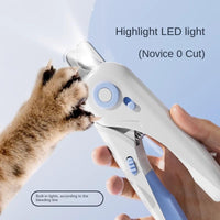 HKM-7163709 LED Light Cat Nail Clippers with Precision Stainless Steel Blade and Hidden Nail File