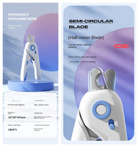 HKM-7163709 LED Light Cat Nail Clippers with Precision Stainless Steel Blade and Hidden Nail File