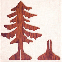 HKM-716371 Wooden Christmas Tree Desktop Ornaments - Carved Holiday Decorations
