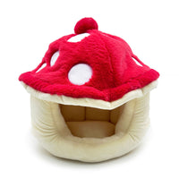 HKM-7163965 Cozy Plush Mushroom-Shaped Half Enclosed Cat Kennel, 42cm