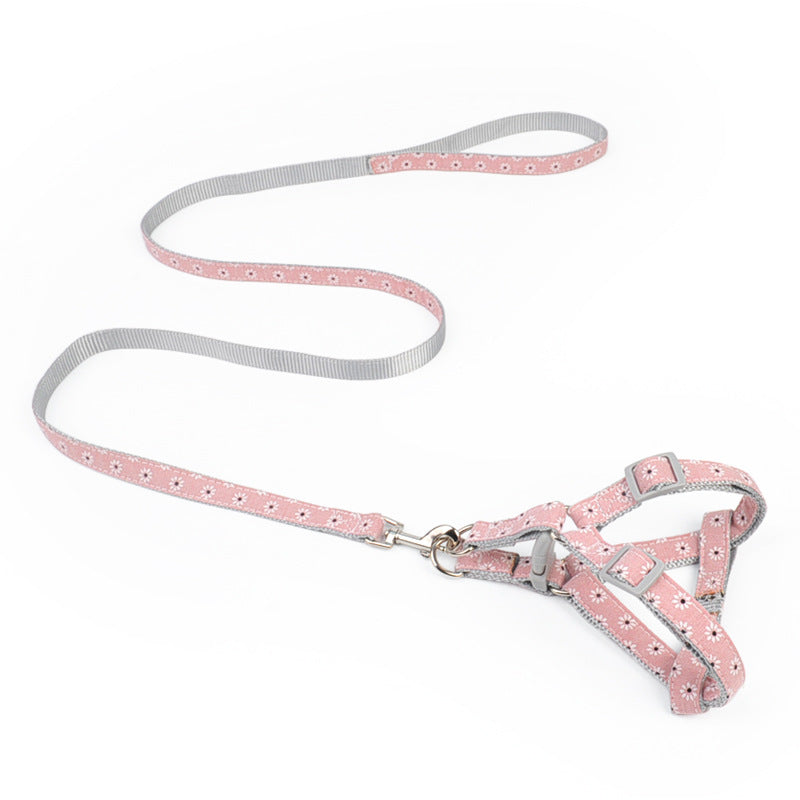 HKM-7164989 Adjustable Traction Rope Harness for Walking Dogs - Cotton and Nylon, Multiple Colors Available