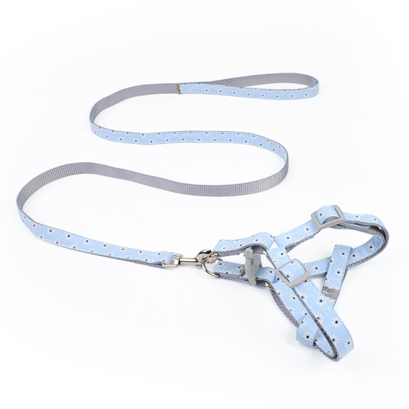 HKM-7164989 Adjustable Traction Rope Harness for Walking Dogs - Cotton and Nylon, Multiple Colors Available
