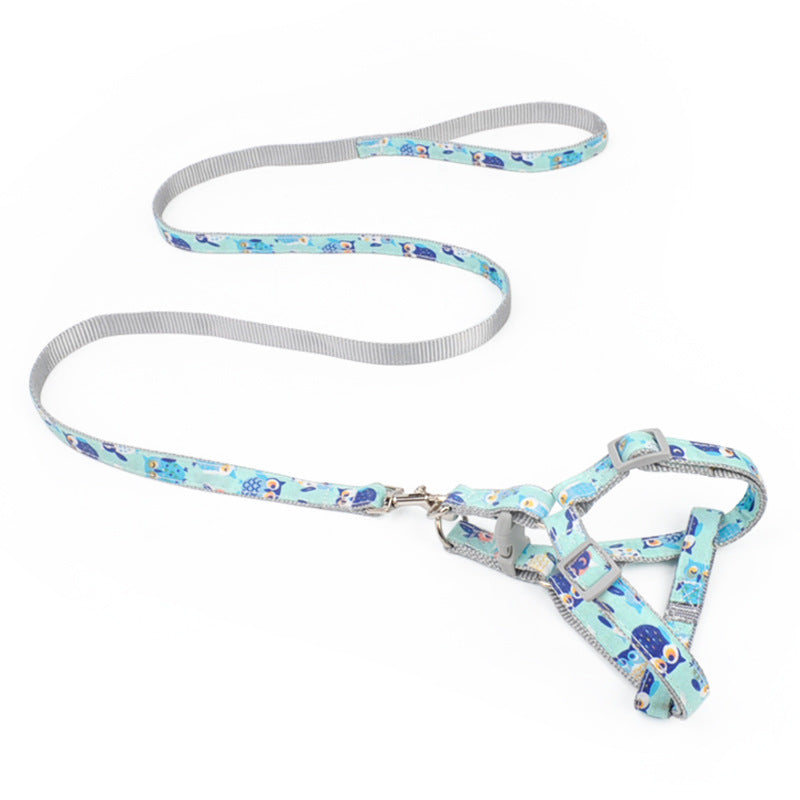HKM-7164989 Adjustable Traction Rope Harness for Walking Dogs - Cotton and Nylon, Multiple Colors Available