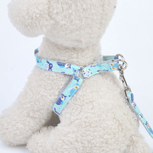 HKM-7164989 Adjustable Traction Rope Harness for Walking Dogs - Cotton and Nylon, Multiple Colors Available