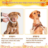 HKM-7165373 Fall Plaid Dog Bandana with Tassel Edges - Cozy Triangle Scarf for Thanksgiving and Everyday Wear