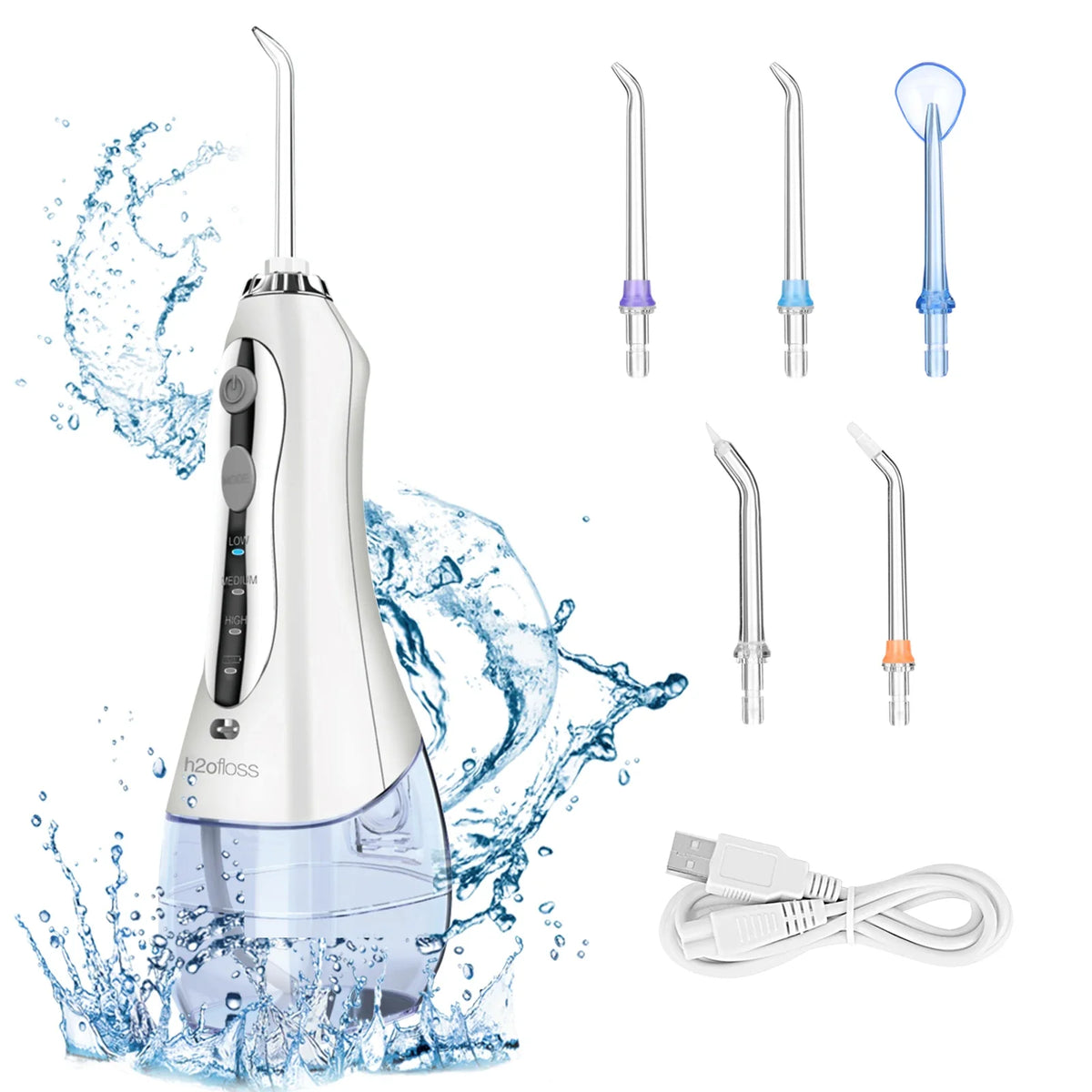 HKM-716563 Portable Wireless Water Flosser, IPX7 Waterproof Rechargeable Dental Device for Effective Oral Care