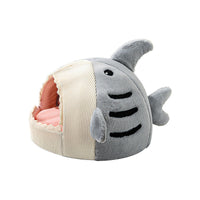 HKM-7165757 Warm Shark Nest Dog and Cat Kennel - Yurt Style with Soft Rabbit Hair Fabric, High Rebound Filling, Multi-Season Use, Available in Three Sizes