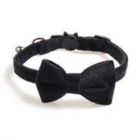 HKM-7167677 Bow Cat Collar with Bell - Cloth Material, Available in Blue, Black, Red, Purple, Pink, Chocolate, 1.0*28CM
