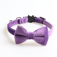 HKM-7167677 Bow Cat Collar with Bell - Cloth Material, Available in Blue, Black, Red, Purple, Pink, Chocolate, 1.0*28CM