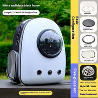 HKM-7167933 Plus-Sized Solid Color Space Capsule Pet Backpack for Cats and Small Animals