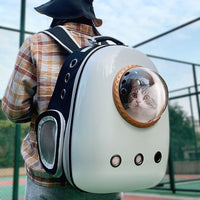 HKM-7167933 Plus-Sized Solid Color Space Capsule Pet Backpack for Cats and Small Animals
