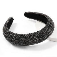 HKM-716819 Diamond Rhinestone Wide Brim Headband for Women - Sponge Geometry Hair Accessory