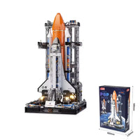 HKM-716883 Space Series Building Block Set - Electric Space Shuttle with Lights, 50 Pieces, for Ages 2 & Up