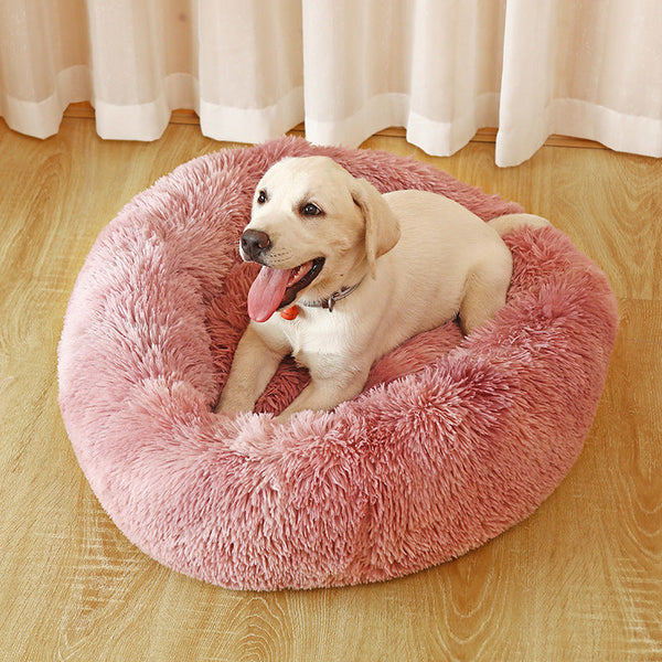 HKM-7169725 Plush Dog Bed in Multiple Colors and Sizes ¨C Soft Long Wool Pet Kennel