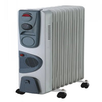 HKM-717011 Oil-Filled Radiator Heater with Adjustable Thermostat and Overheat Protection, 1500-2500W