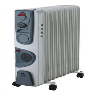 HKM-717011 Oil-Filled Radiator Heater with Adjustable Thermostat and Overheat Protection, 1500-2500W