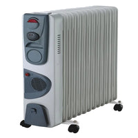 HKM-717011 Oil-Filled Radiator Heater with Adjustable Thermostat and Overheat Protection, 1500-2500W